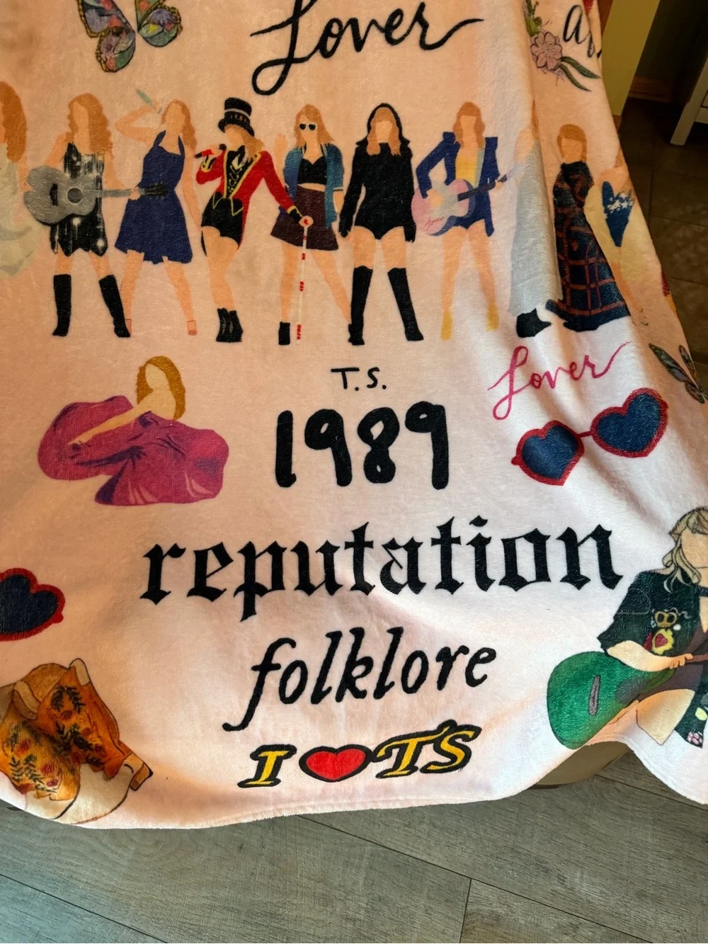 Taylor Swift Eras Fleece Blanket & Zippered Makeup Pouch Set Swiftie Fan Merch